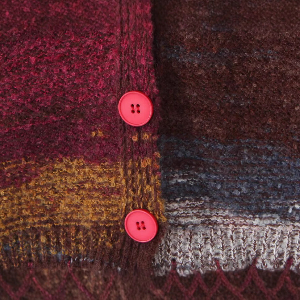 Damen Langärmliger Strickcardigan mit Fransen Drune