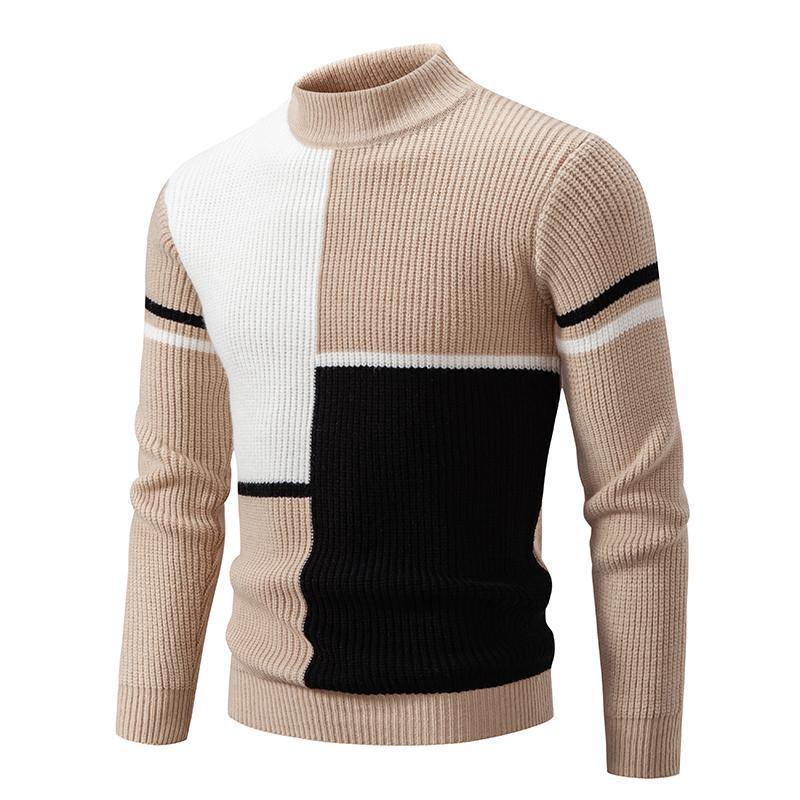 Herren modischer Rollkragenpullover mit grafischem Zopfmuster Drune 1758205596