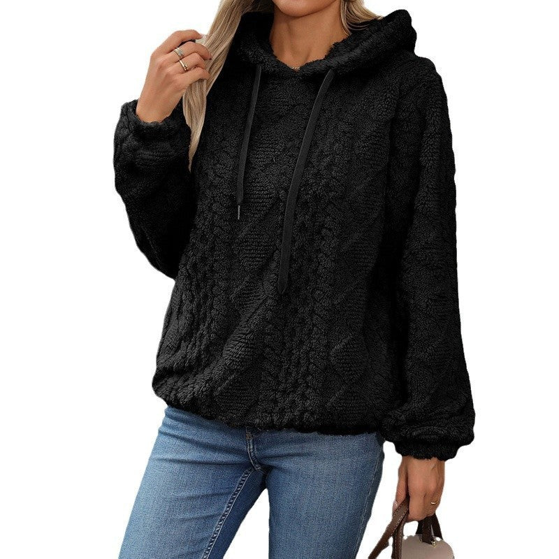 Damen Kuscheliger Hoodie im besonderen Strickdesign Drune