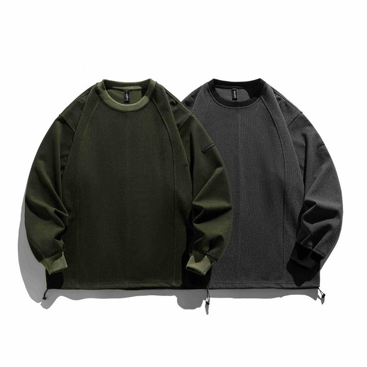 Herren Rippsweatshirt mit Tunnelzug und Raglanärmeln Drune