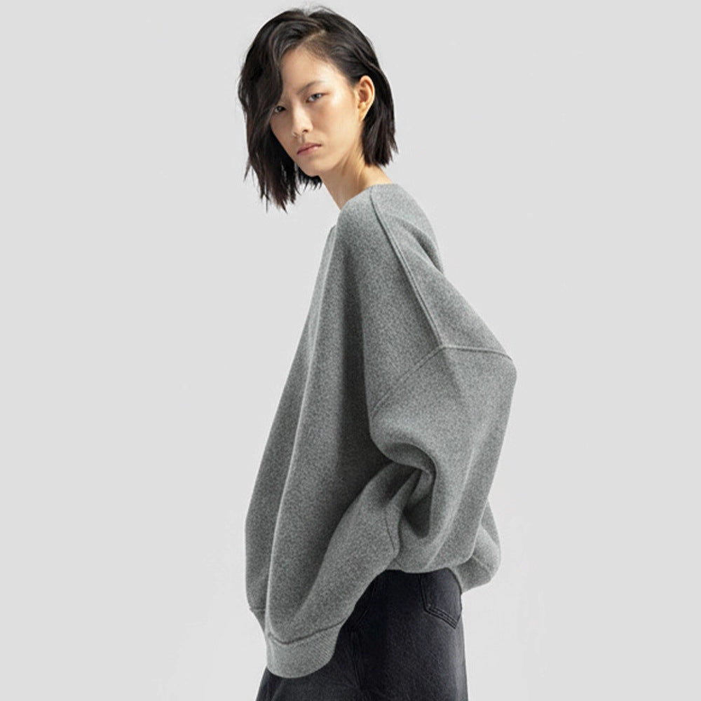 Damen Oversized Strickpullover mit V-Ausschnitt Drune