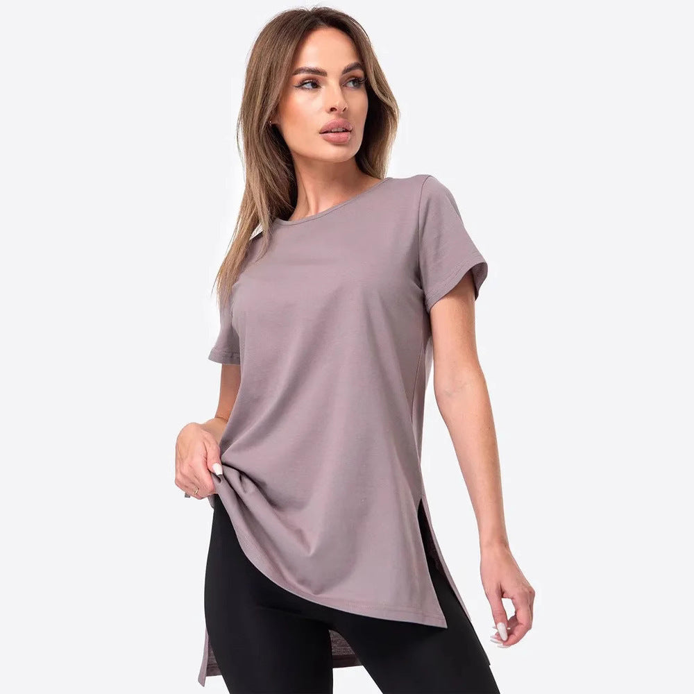 Damen lässiges Longline T-Shirt mit seitlichen Schlitzen und hohen Tragekomfort Drune