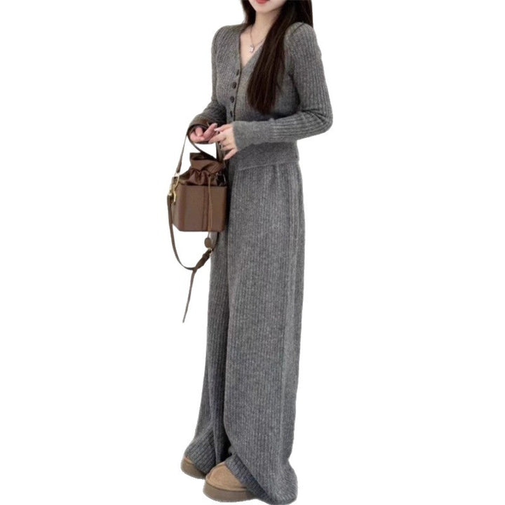Damen Strickanzug mit Knopfdetails und lässigem Schnitt Drune