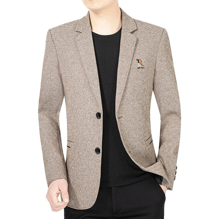 Herren Strukturierter Strickblazer mit Reverskragen und aufgesetzten Taschen Drune