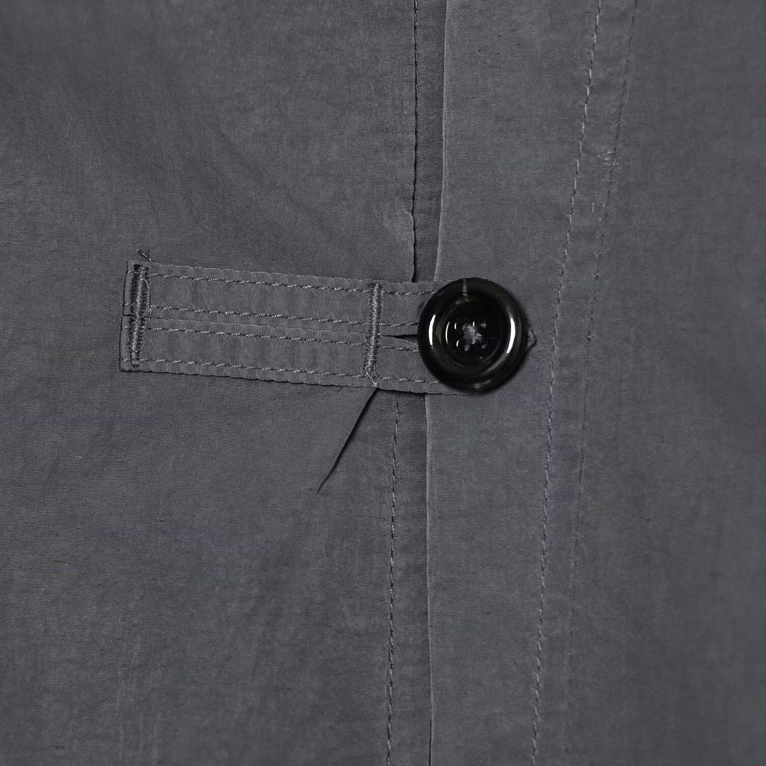 Damen Leichte Cropped Nylonjacke mit hohem Funnelkragen, Oversize-Schnitt und elastischen Bündchen Drune