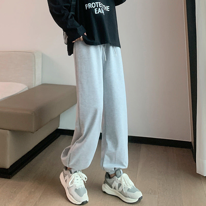 Damen nan relaxed-fit Sweatpants mit elastischem Kordelbund, seitlichen Eingriffstaschen und abgesteppten Saumnähten Drune