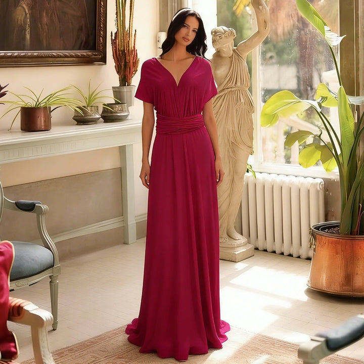 Damen Maxikleid mit hochwertigem Wickeldesign Drune