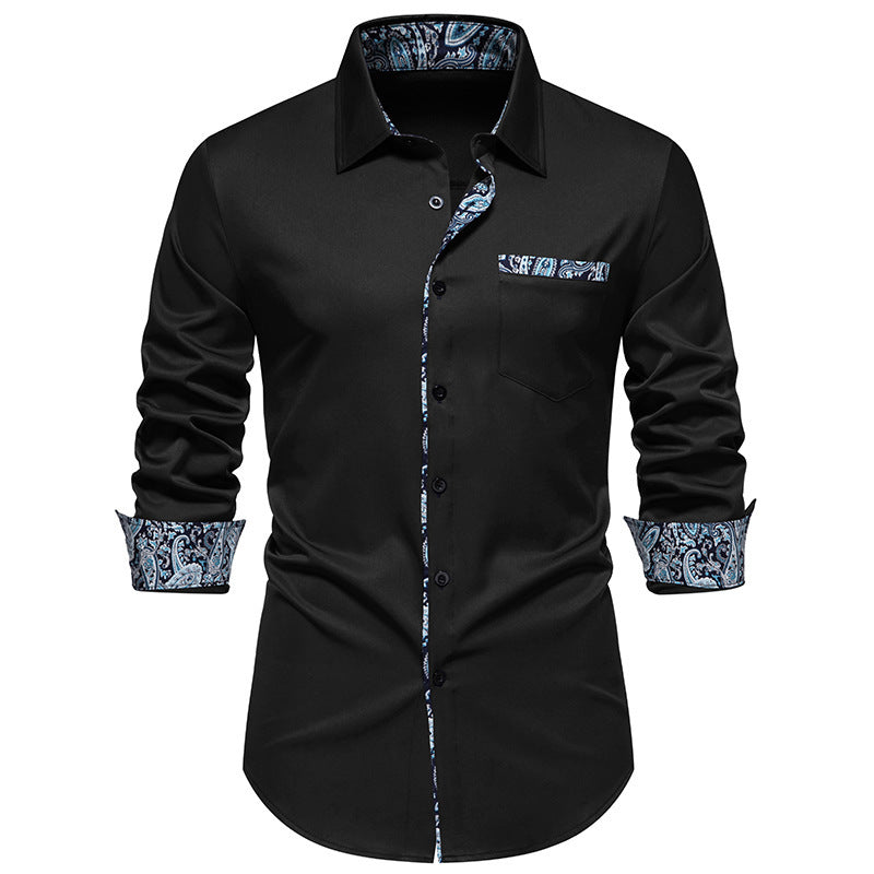 Herren Langarmhemd mit modernem Paisleydesign Drune