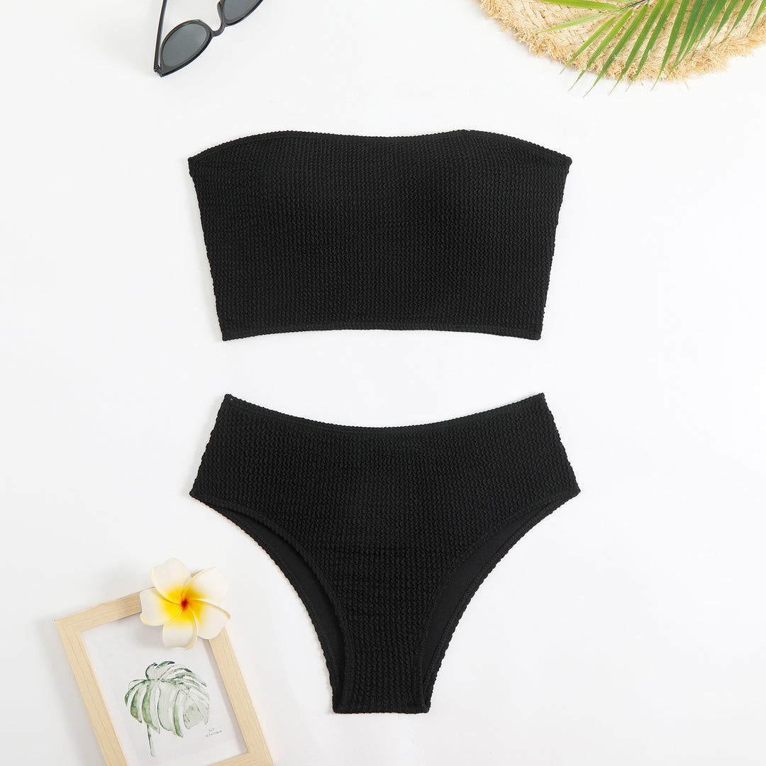 Damen Bandeau Bikini mit strukturiertem Design Drune