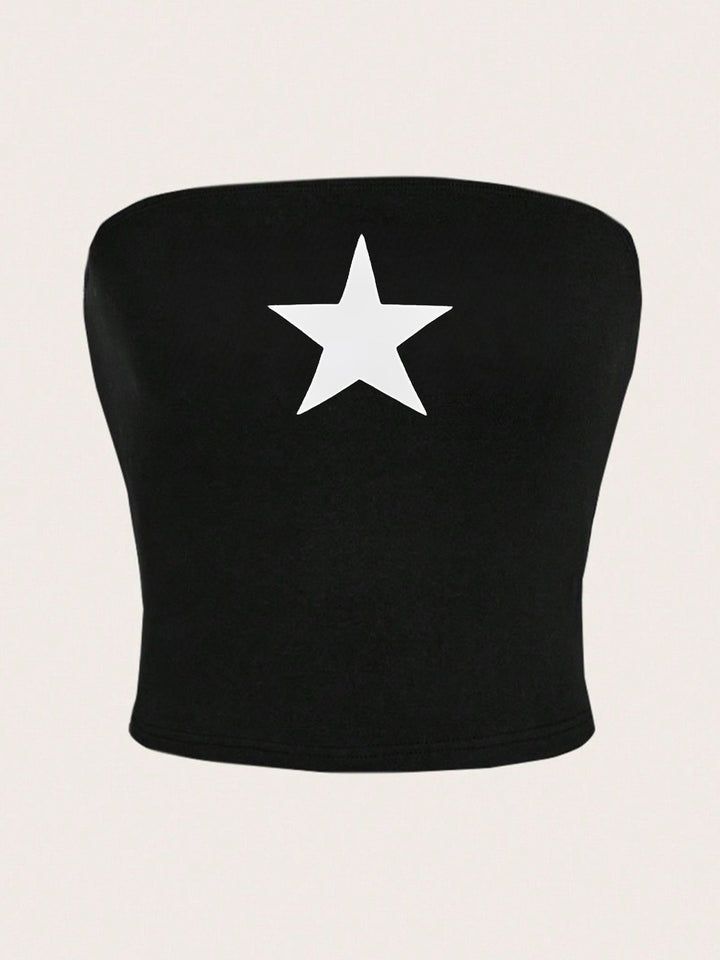 Damen Bandeau-Top mit maritimen Motiv und elastischem Material Drune