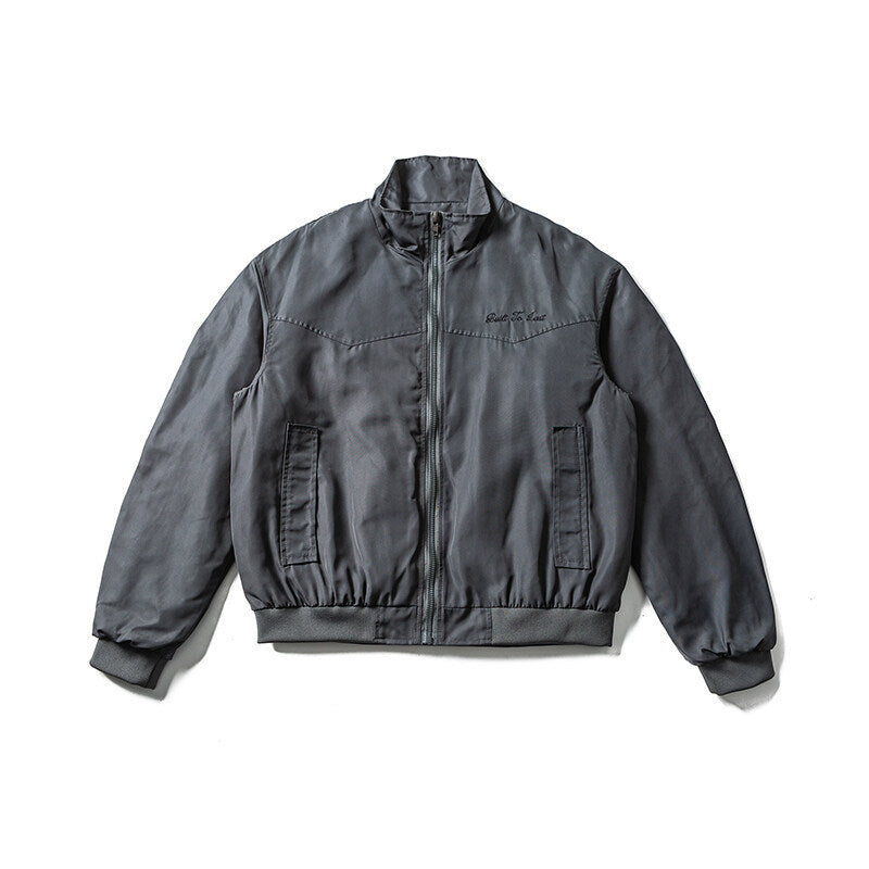 Herren Leichte Bomberjacke im minimalistischen Satin-Look mit Stehkragen und elastischem Saum Drune