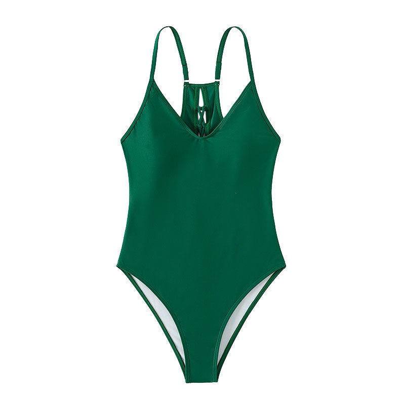 Damen Sportlicher Einteiler Badeanzug mit feinen Trägern und figurbetonendem Design Drune