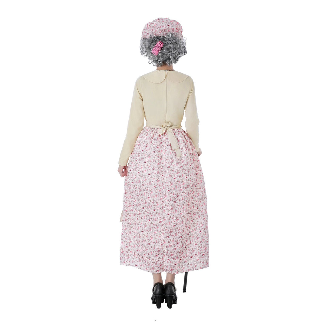 Damen Vintage-Älteren Kostüm mit Blumenmuster und Rüschendetails Drune