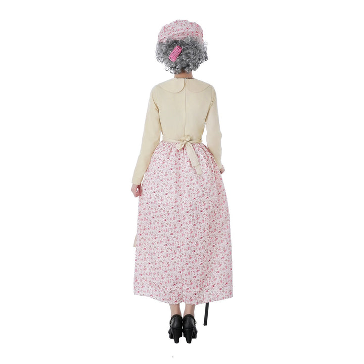 Damen Vintage-Älteren Kostüm mit Blumenmuster und Rüschendetails Drune
