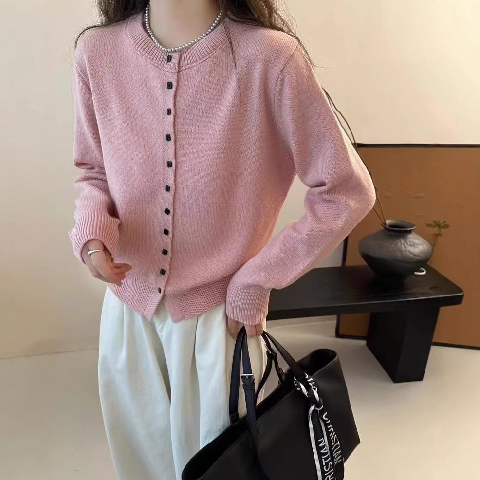 Damen edler Knopf-Cardigan aus hochwertiger Wolle Drune