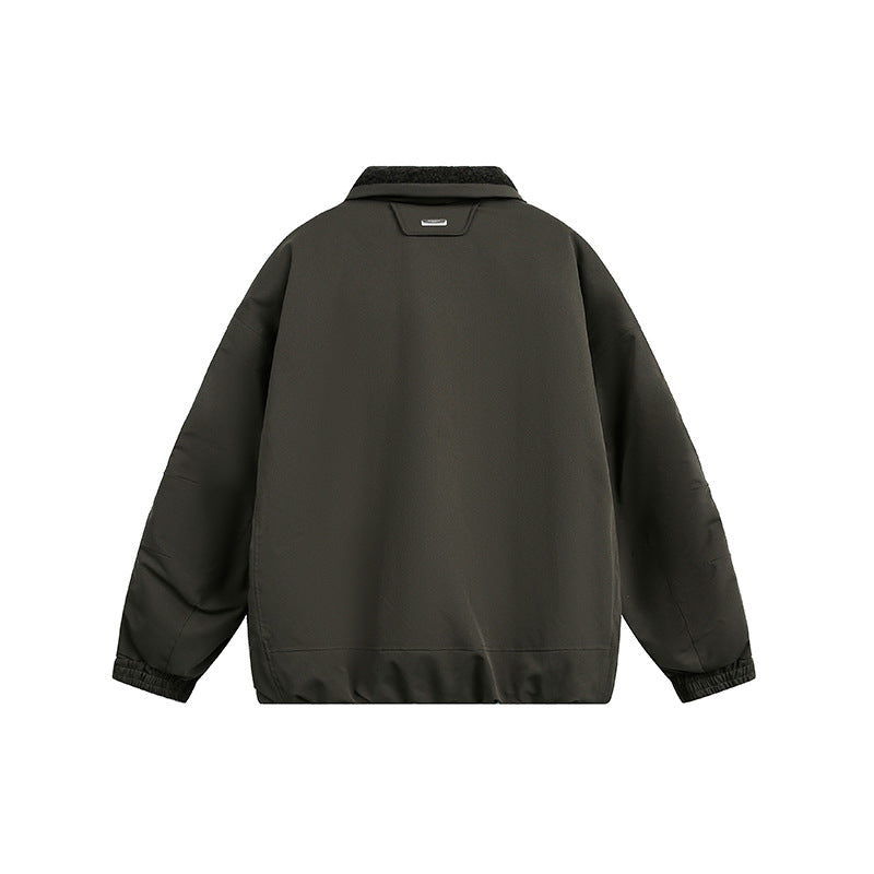 Herren Oversize Steppjacke mit hohem Kragen und Teddyfutter Drune