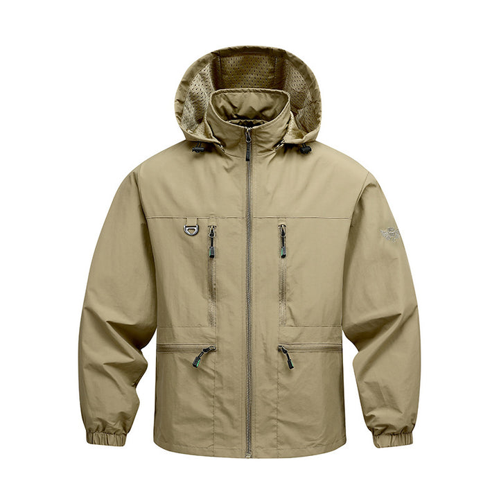 Herren Wasserdichte Funktionsjacke mit verstellbarer Kapuze