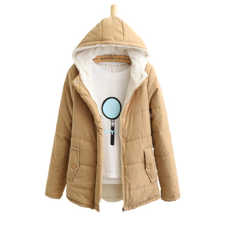 Damen Gepolsterte Winterjacke mit Teddyfutter und Kapuze Drune