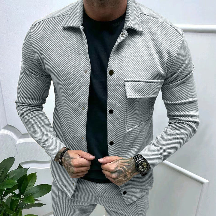 Herren modische Jacke mit strukturiertem Design und praktischen Taschen Drune