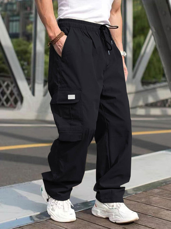 Herren lässige Cargo-Hose mit elastischem Bund und multifunktionalen Taschen Drune
