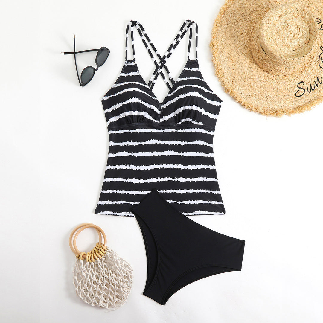 Damen Tankini mit modischem Streifenmuster Drune