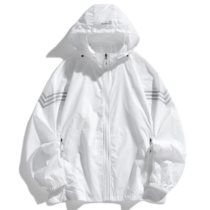 Herren Leichte Windbreakerjacke mit Kapuze und praktischen Taschen Drune