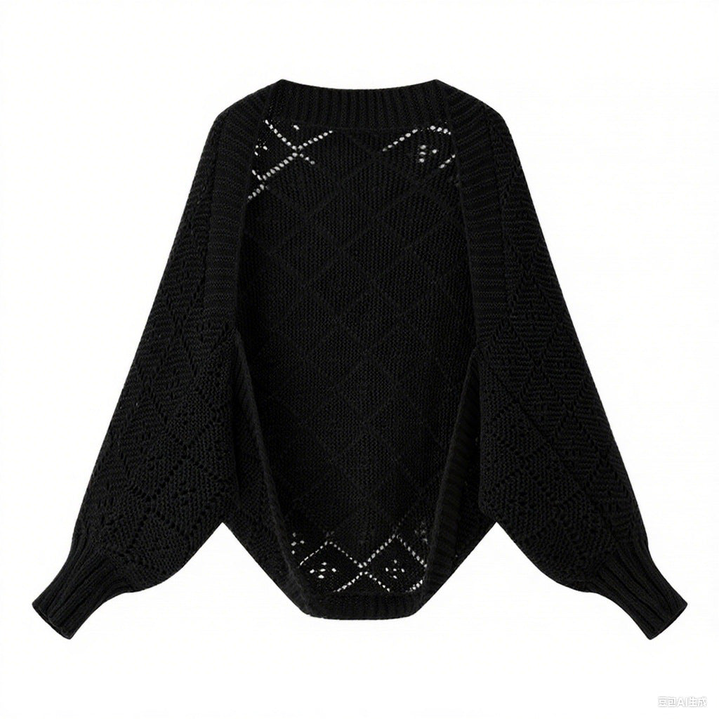 Damen gemütlicher Strickpullover im modernen Rautenmuster Drune