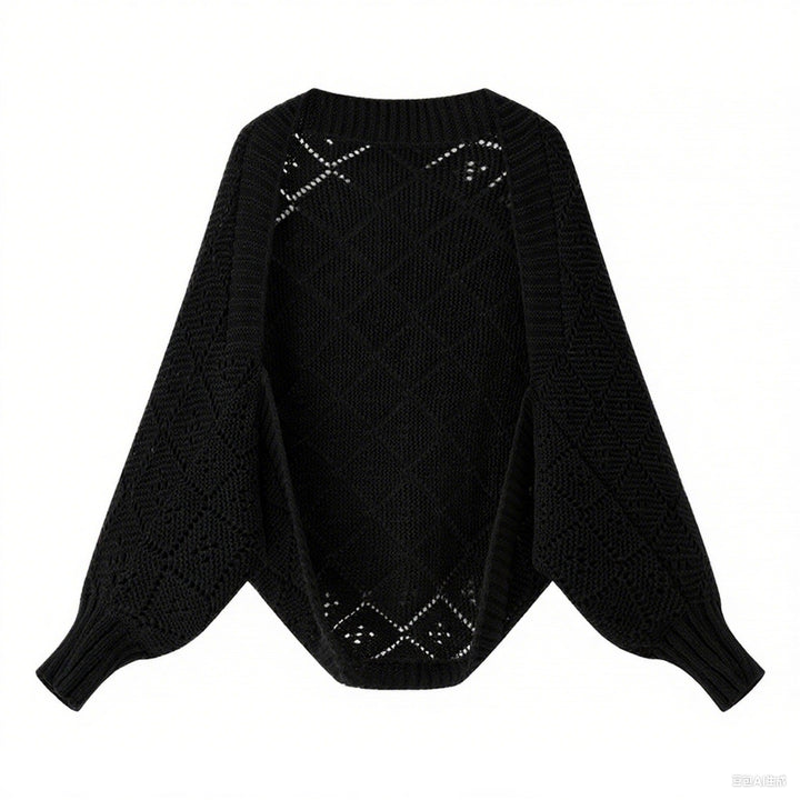 Damen gemütlicher Strickpullover im modernen Rautenmuster Drune
