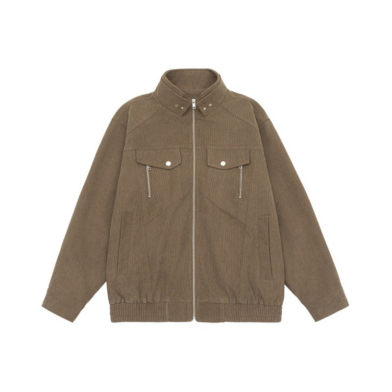 Herren Kurzjacke aus Teddy‑Fleece mit Stehkragen, aufgesetzten Brusttaschen und durchgehendem Reißverschluss Drune