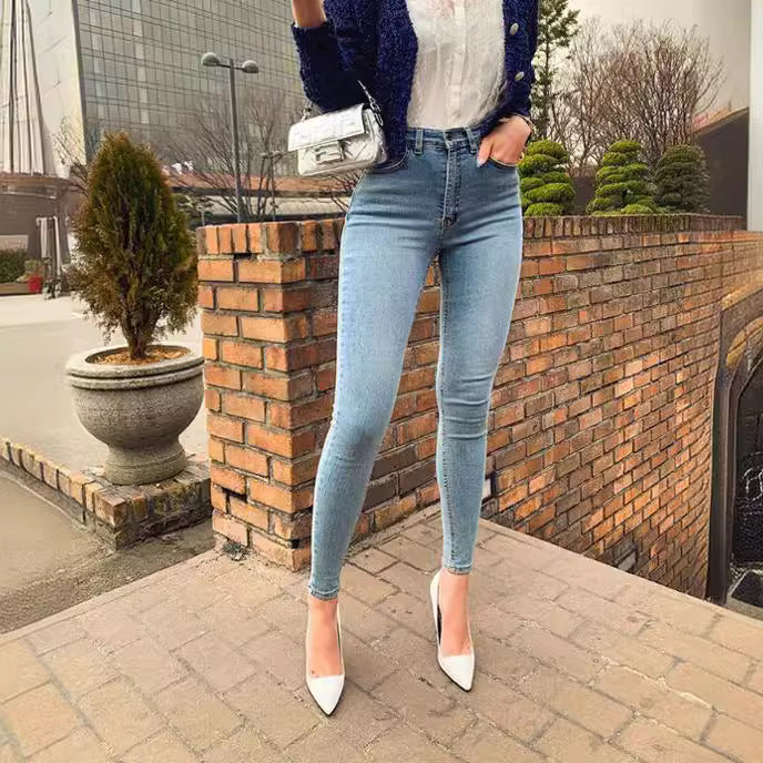Damen nan hoch taillierte formende Skinny-Jeans aus Stretch-Denim mit Push-up-Effekt Drune