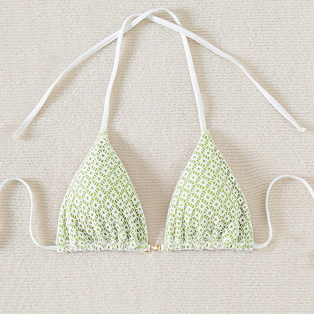 Damen Bikinihose mit seitlichen Bindebändern und floralem Muster Drune