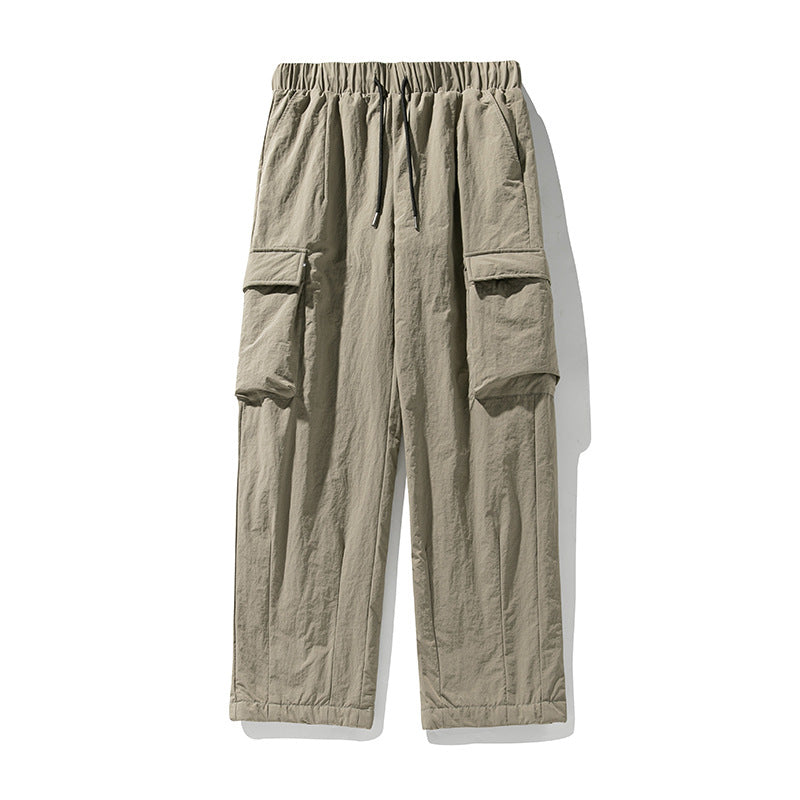 Unisex Cargo-Hose mit elastischem Bund, großen Klappentaschen und geradem Bein Drune