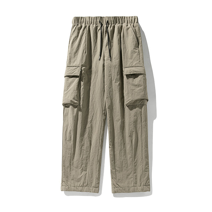 Unisex Cargo-Hose mit elastischem Bund, großen Klappentaschen und geradem Bein Drune