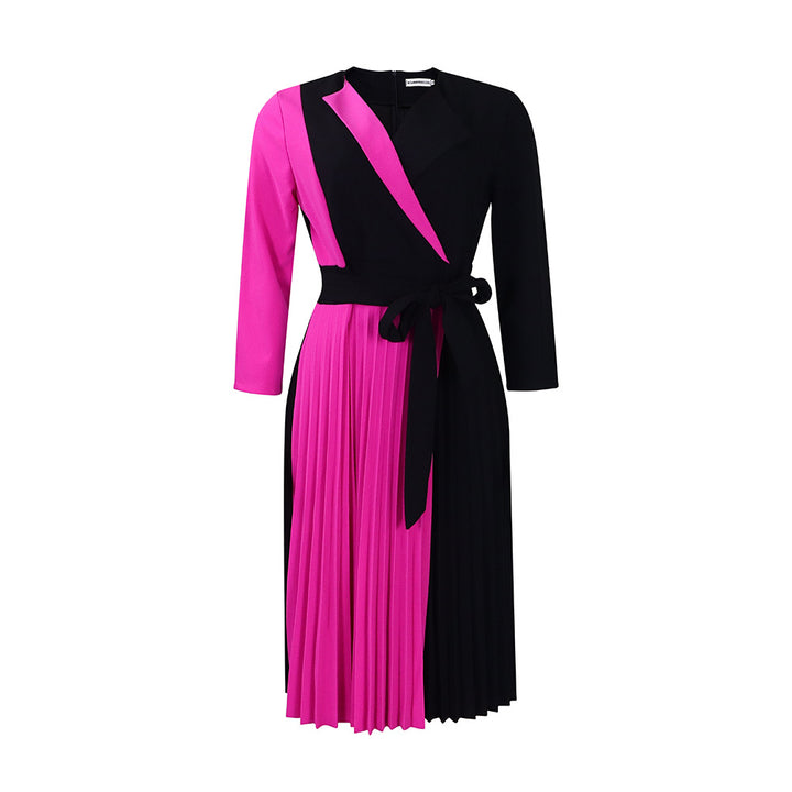 Damen Wickelkleid mit plissierten Details und tailliertem Design Drune