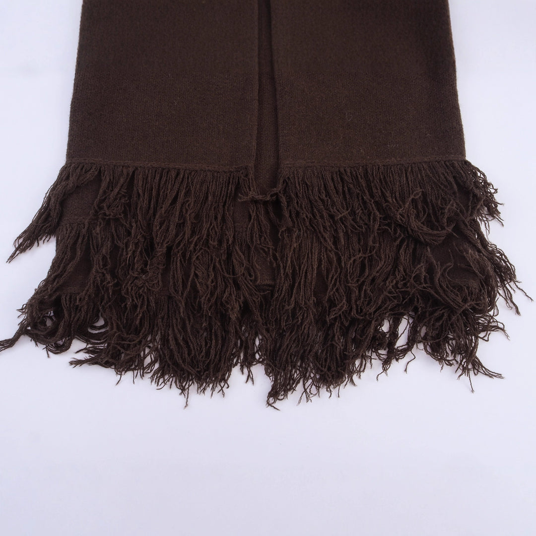 Damen nan Fransenponcho mit Rundhalsausschnitt und dekorativem Knopfverschluss Drune