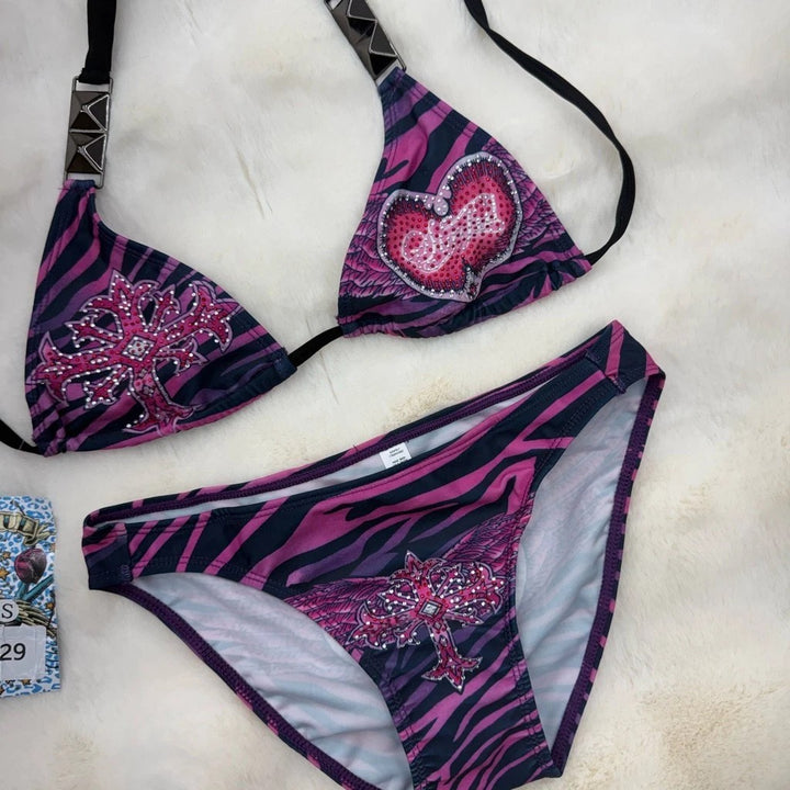Damen Triangel-Bikini mit Verzierungen Drune