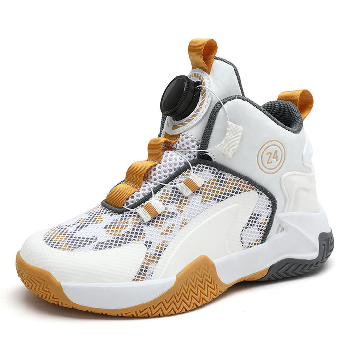 Unisex atmungsaktive Basket-Performance-Sneaker mit Drehverschluss, verstärkter Ferse und griffiger Profillaufsohle Drune
