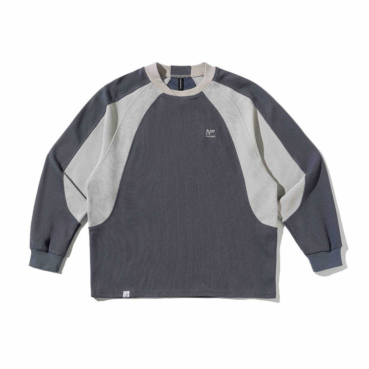 Herren Waffelstruktur-Sweatshirt mit Raglanärmeln und kontrastierenden Einsätzen Drune
