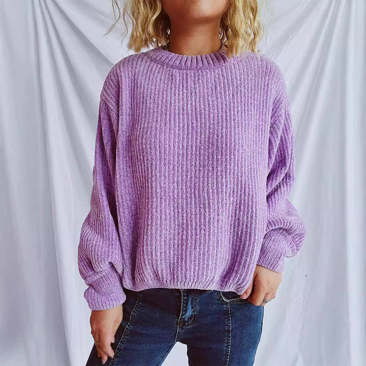 Damen Grobstrickpullover mit weitem Schnitt und strukturiertem Design Drune