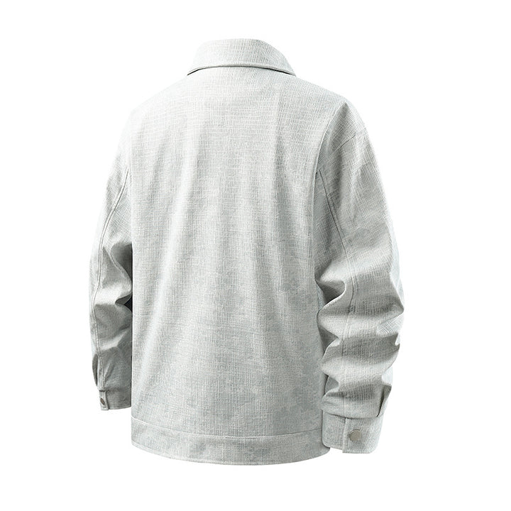 Herren samtartige Cord-Overshirt mit aufgesetzten Taschen und Druckknopfblende Drune