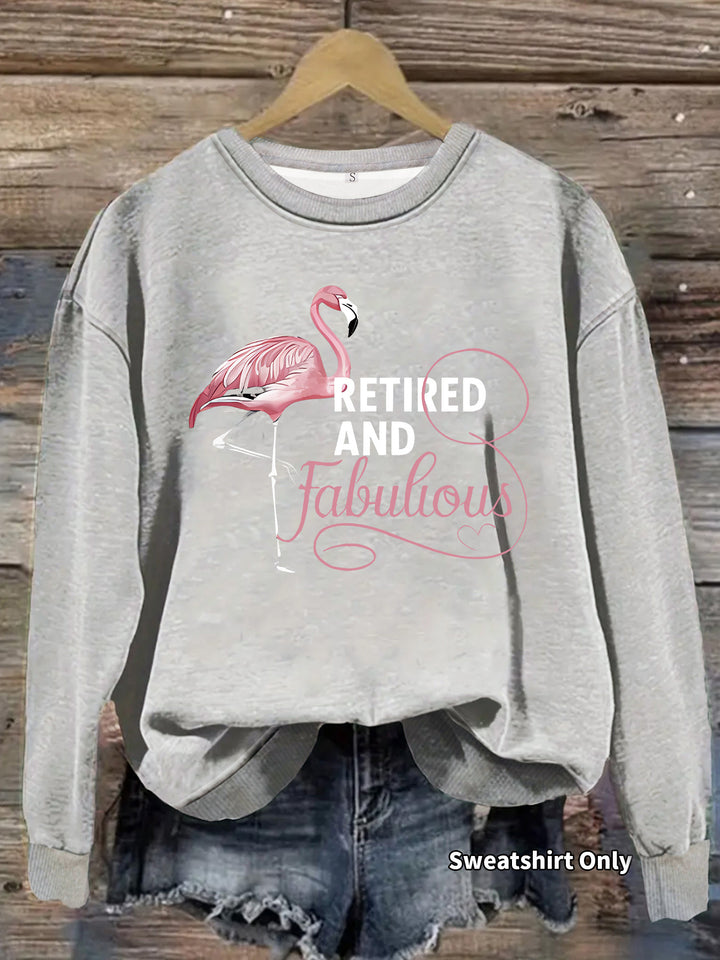 Damen Sweatshirt mit einzigartigem Flamingo-Motiv und inspirierendem Aufdruck Drune