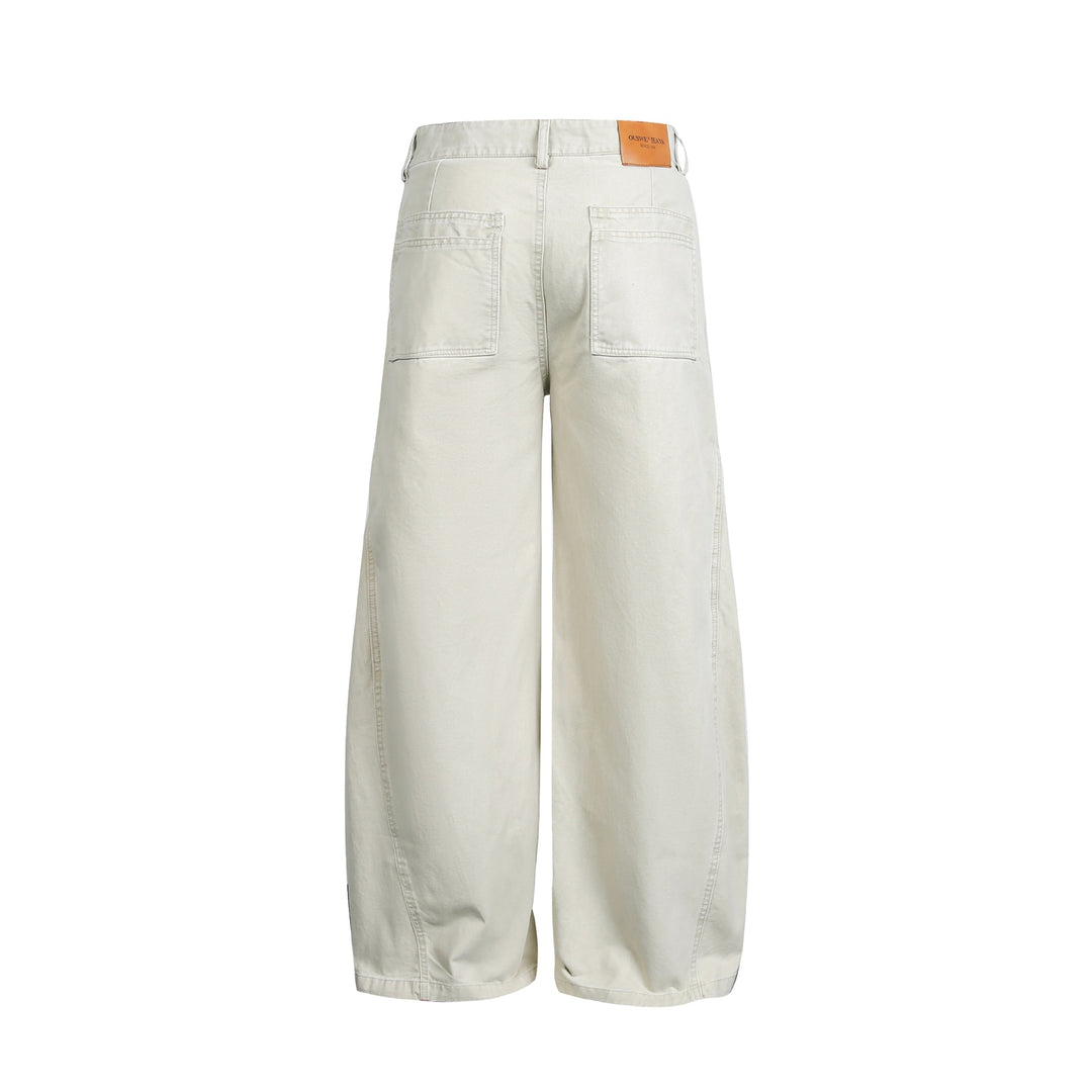 Damen Cargohose im Cropped-Schnitt mit weitem Bein und Fransenbesatz Drune