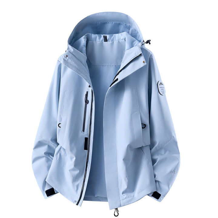 Damen technische dreilagige Softshell-Regenjacke mit getapten Nähten und Multifunktions-Taschen Drune