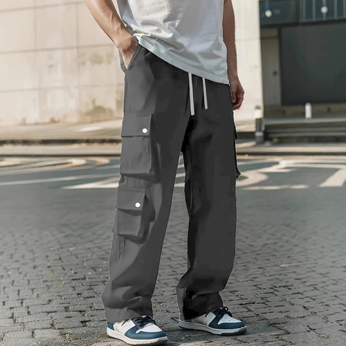 Herren Locker geschnittene Cargo-Jogginghose mit Tunnelzug & Mehrfachtaschen Drune