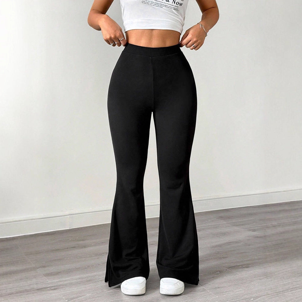 Damen elegante Flared-Hose aus flexibler Mikrofaser Drune