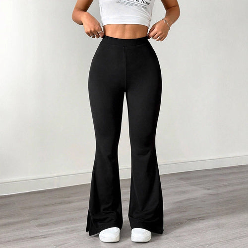 Damen elegante Flared-Hose aus flexibler Mikrofaser Drune