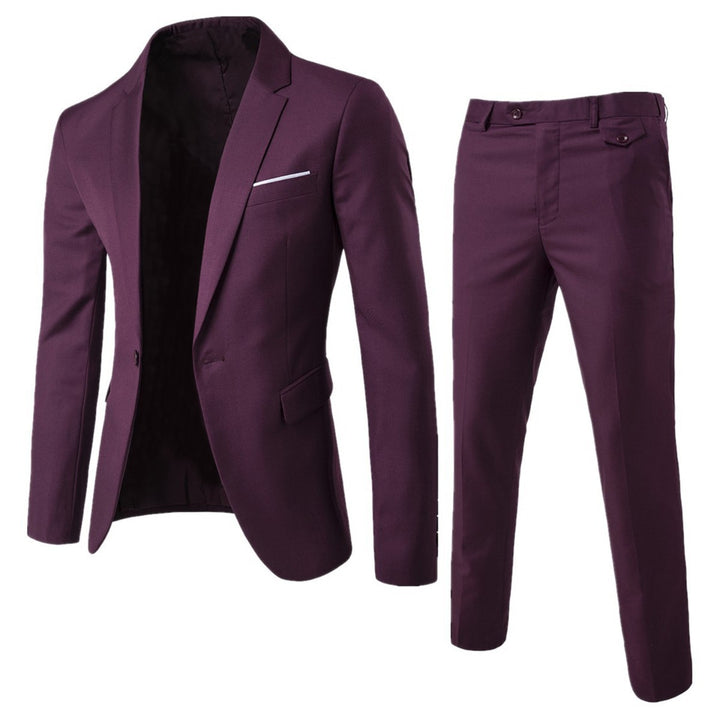 Herren Zweiteiliger Slim-Fit Anzugset mit tailliertem Sakko und schmaler Anzughose Drune
