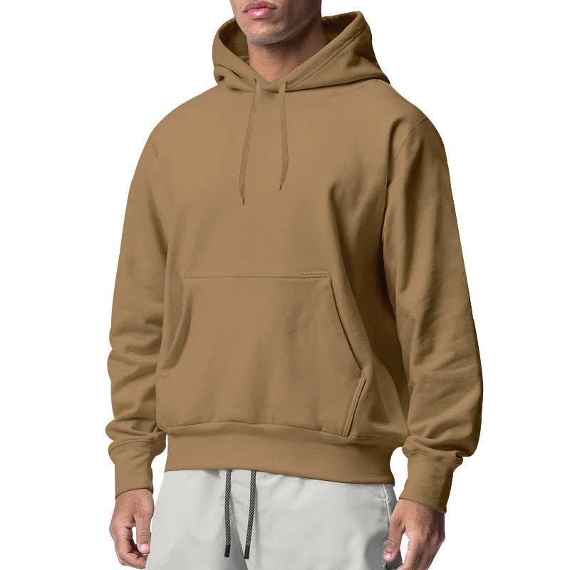 Herren nan Kapuzenpullover mit Kängurutasche, Relaxed-Fit und gerippten Bündchen Drune
