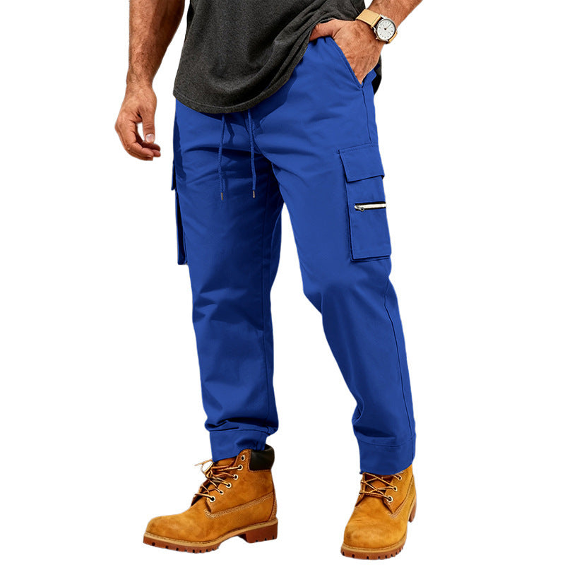 Herren Funktionale Cargo-Jogginghose mit Kordelzug, Reißverschlusstasche und Bündchen Drune