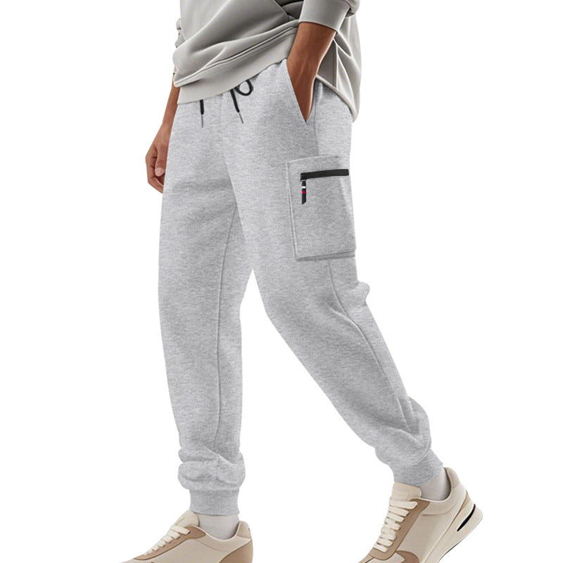 Herren Cargo-Jogginghose mit Reißverschluss-Cargotasche, elastischem Bund und geripptem Saum Drune